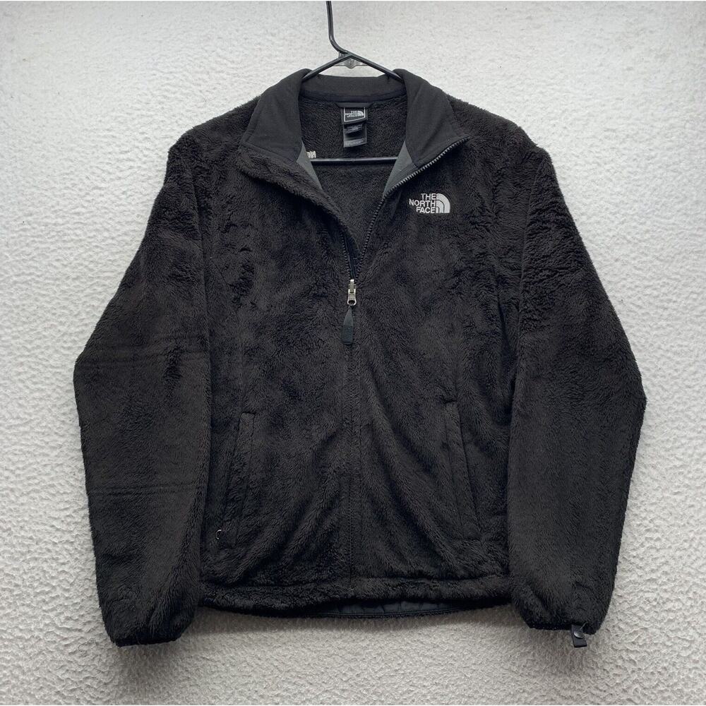 The North Face Faux Fur Jacket Womens Small Black Fuzzy Fleece Outdoors Hiking